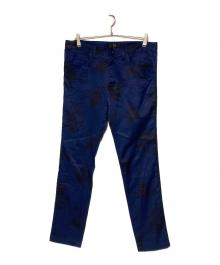 Y's（ワイズ）の古着「サイドリブフラワープリントテーパードパンツ」｜ブルー