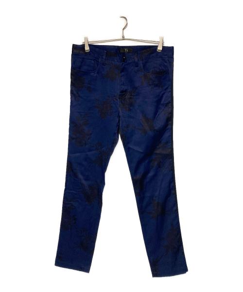 Y's（ワイズ）Y's (ワイズ) サイドリブフラワープリントテーパードパンツ ブルー サイズ:2の古着・服飾アイテム