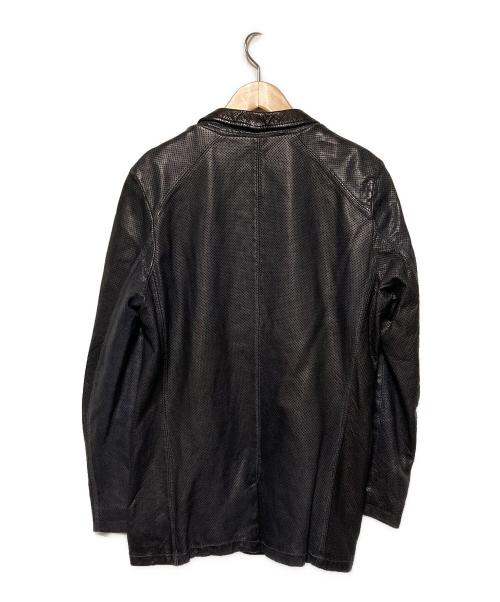 GIORGIO BRATO（ジョルジョブラッド）GIORGIO BRATO (ジョルジョブラッド) パンチングレザー2Bテーラードジャケット ブラック サイズ:44の古着・服飾アイテム