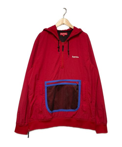 SUPREME（シュプリーム）SUPREME (シュプリーム) 14SS Mesh Pocket Pullover / メッシュポケットアノラックパーカー レッド サイズ:Lの古着・服飾アイテム
