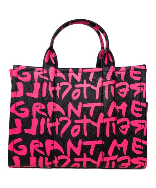 MARC JACOBS（マークジェイコブズ）MARC JACOBS (マークジェイコブス) STEPHEN SPROUSE (スティーブン・スプルース) グラフィティプリントコレクション ザ トートバッグ ブラック×ピンクの古着・服飾アイテム
