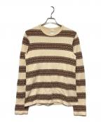 NUMBER (N)INEナンバーナイン）の古着「02AW ロングスリーブカットソー / ジョージ期」｜ベージュ×ブラウン