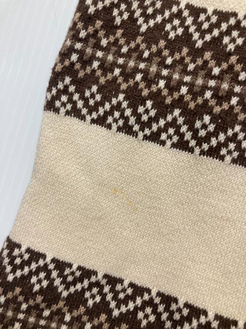 NUMBER (N)INE（ナンバーナイン）NUMBER (N)INE (ナンバーナイン) 02AW ロングスリーブカットソー / ジョージ期 ベージュ×ブラウン サイズ:3の古着・服飾アイテム