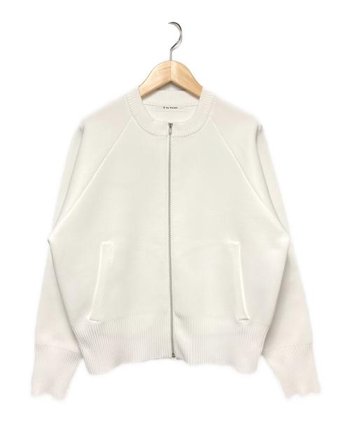 E by eclat（イーバイエクラ）E by eclat (イーバイエクラ) ミラノリブZIPブルゾン ホワイト サイズ:38の古着・服飾アイテム