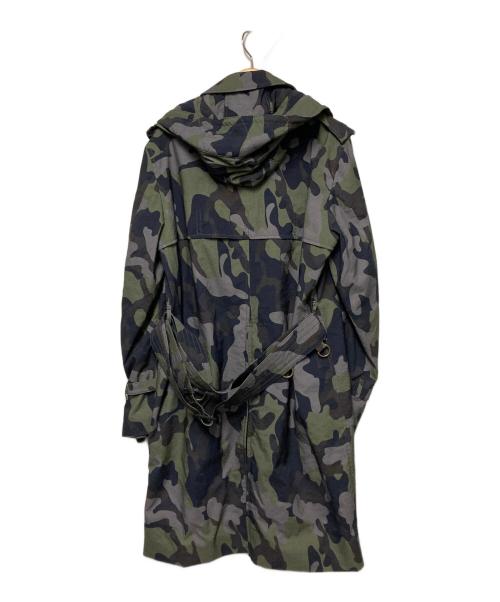 Aquascutum（アクアスキュータム）Aquascutum (アクアスキュータム) カモフラフーデッドトレンチコート カーキ サイズ:34の古着・服飾アイテム