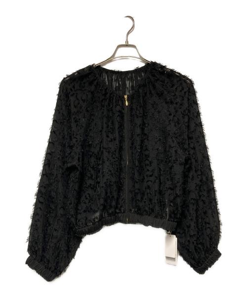 NOLLEY'S（ノーリーズ）NOLLEY'S (ノーリース) 24SS カットジャガードブルゾン ブラック サイズ:38 未使用品の古着・服飾アイテム