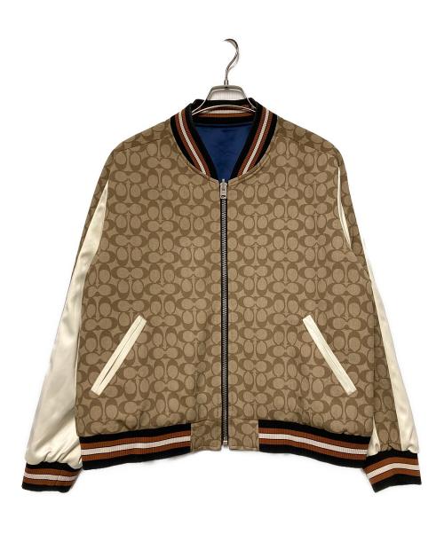 COACH（コーチ）COACH (コーチ) リバーシブルフローラルプリントシグネチャースーベニアジャケット / スカジャン ネイビー サイズ:Lの古着・服飾アイテム