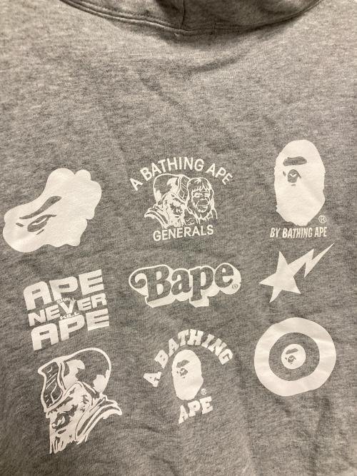 A BATHING APE（アベイシングエイプ）A BATHING APE (ア ベイシング エイプ) プルオーバーパーカー グレー サイズ:Lの古着・服飾アイテム