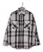 N.HOOLYWOOD×big macエヌ ハリウッド×ビッグマック）の古着「タータンチェックネルシャツ」｜グレー×ブラック