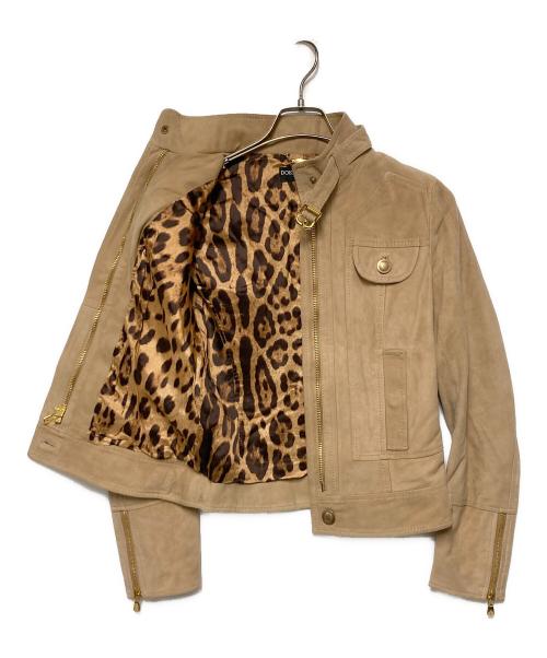 DOLCE & GABBANA（ドルチェ＆ガッバーナ）DOLCE & GABBANA (ドルチェ＆ガッバーナ) 00s スウェードレザージャケット ベージュ サイズ:38の古着・服飾アイテム