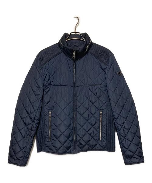 PRADA（プラダ）PRADA (プラダ) 20AW トライアングルロゴキルト中綿ジャケット ネイビー サイズ:48の古着・服飾アイテム