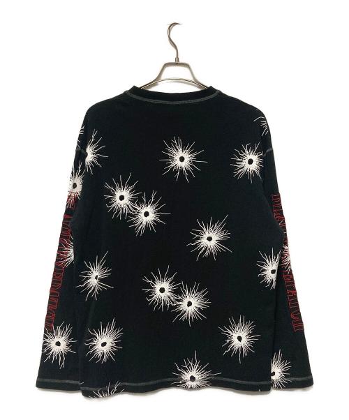 BlackEyePatch（ブラックアイパッチ）BlackEyePatch (ブラックアイパッチ) 25SS GUNSHOT STENCIL HENLEY NECK L/S THERMAL / ヘンリーネックサーマルカットソー ブラック サイズ:XLの古着・服飾アイテム