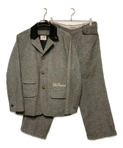 GANGSTERVILLE（ギャングスタービル）GANGSTERVILLE (ギャングスタービル) 杢ヘリンボーン3ピースセットアップスーツ グレー サイズ:ジャケット:L ベスト:XL パンツ:Lの古着・服飾アイテム