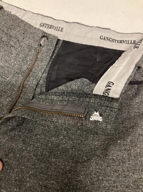 GANGSTERVILLE（ギャングスタービル）GANGSTERVILLE (ギャングスタービル) 杢ヘリンボーン3ピースセットアップスーツ グレー サイズ:ジャケット:L ベスト:XL パンツ:Lの古着・服飾アイテム