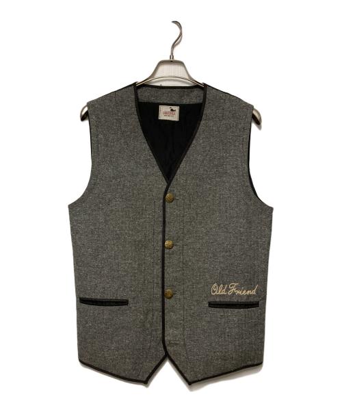 GANGSTERVILLE（ギャングスタービル）GANGSTERVILLE (ギャングスタービル) 杢ヘリンボーン3ピースセットアップスーツ グレー サイズ:ジャケット:L ベスト:XL パンツ:Lの古着・服飾アイテム