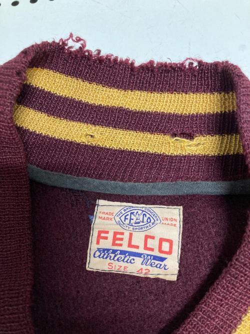 FELCO（フェルコ）FELCO (フェルコ) スタジャン ボルドー×イエロー サイズ:42の古着・服飾アイテム