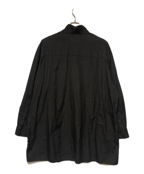 Yohji Yamamoto pour homme（ヨウジヤマモト プールオム）Yohji Yamamoto pour homme (ヨウジヤマモト プールオム) 23SS スタンドカラープリーツ長袖シャツ ブラック サイズ:3の古着・服飾アイテム