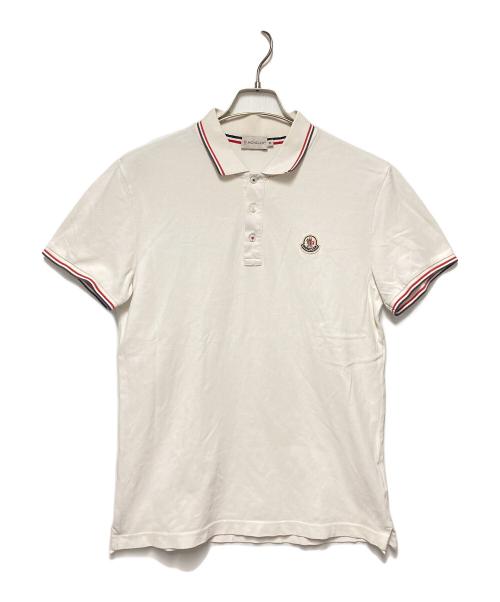 MONCLER（モンクレール）MONCLER (モンクレール) MAGLIA POLO MANICA CORTA / 鹿の子ポロシャツ ホワイト サイズ:Mの古着・服飾アイテム