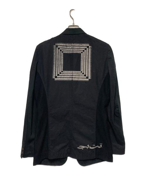 UNDERCOVERISM（アンダーカバーイズム）UNDERCOVERISM (アンダーカバーイズム) 04SS GIZ柄ドッキングテーラードジャケット ブラック サイズ:Mの古着・服飾アイテム