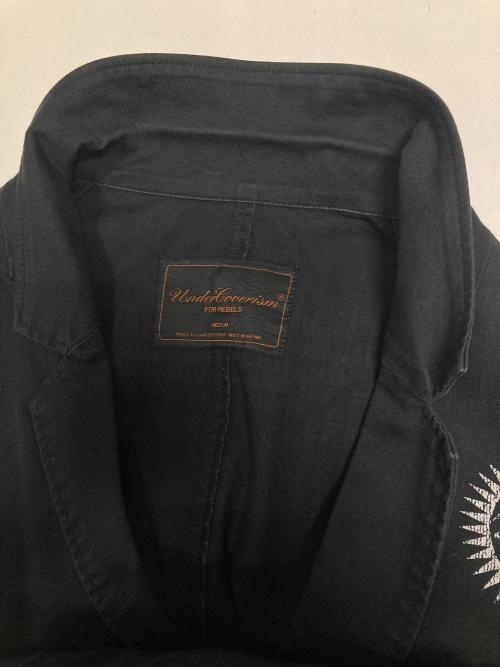 UNDERCOVERISM（アンダーカバーイズム）UNDERCOVERISM (アンダーカバーイズム) 04SS GIZ柄ドッキングテーラードジャケット ブラック サイズ:Mの古着・服飾アイテム