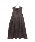 TSUHARU by samansa Mos2ツハル バイ サマンサモスモス）の古着「【自由ヶ丘限定】製品染リネンノースリワンピース」｜チャコールグレー