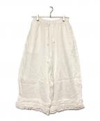 Samansa Mos2サマンサモスモス）の古着「【立川限定】リネン裾フリルコクーンパンツ」｜オフホワイト