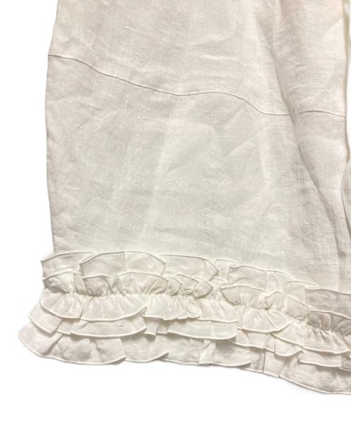 Samansa Mos2（サマンサモスモス）Samansa Mos2 (サマンサモスモス) 【立川限定】リネン裾フリルコクーンパンツ オフホワイト サイズ:F 未使用品の古着・服飾アイテム