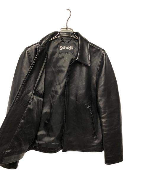 Schott（ショット）Schott (ショット) ラムレザーシングルライダースジャケット ブラック サイズ:Mの古着・服飾アイテム