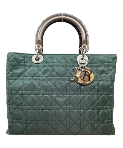 Christian Dior（クリスチャン ディオール）Christian Dior (クリスチャン ディオール) キルティングナイロンバッグ グリーンの古着・服飾アイテム