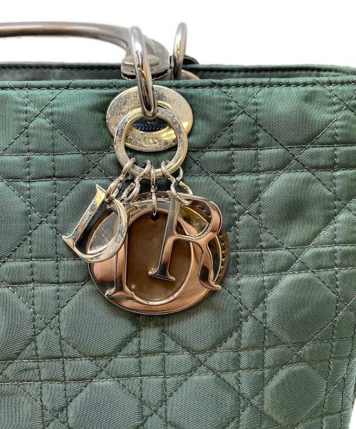 Christian Dior（クリスチャン ディオール）Christian Dior (クリスチャン ディオール) キルティングナイロンバッグ グリーンの古着・服飾アイテム