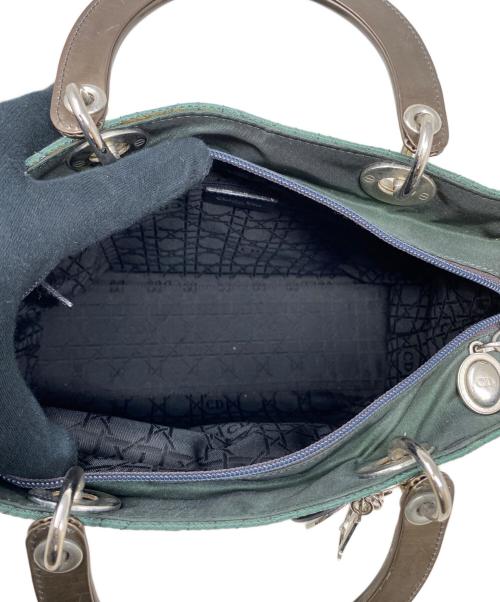 Christian Dior（クリスチャン ディオール）Christian Dior (クリスチャン ディオール) キルティングナイロンバッグ グリーンの古着・服飾アイテム