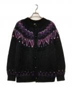 Yonetomi×Coohemヨネトミ×コーヘン）の古着「22AW ノルディックニットカーディガン」｜ブラック×パープル