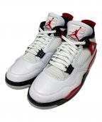 NIKEナイキ）の古着「AIR JORDAN 4 RETRO / ハイカットスニーカー」｜ホワイト×レッド