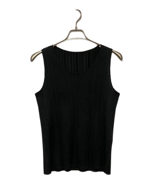 PLEATS PLEASE（プリーツプリーズ）PLEATS PLEASE (プリーツプリーズ) ノースリーブプリーツカットソー ブラック サイズ:3の古着・服飾アイテム