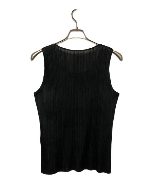 PLEATS PLEASE（プリーツプリーズ）PLEATS PLEASE (プリーツプリーズ) ノースリーブプリーツカットソー ブラック サイズ:3の古着・服飾アイテム