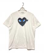 PLAY COMME des GARCONSプレイコムデギャルソン）の古着「25SS BLUE EYES TEE / ハートプリントTシャツ」｜ホワイト
