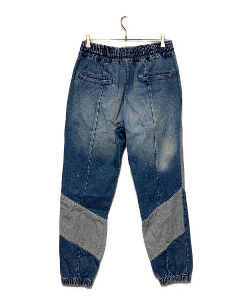 SAPEur（サプール）SAPEur (サプール) ダメージデニムトラックパンツ ブルー サイズ:XLの古着・服飾アイテム