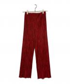 PLEATS PLEASEプリーツプリーズ）の古着「プリーツパンツ」｜レッド