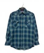 PENDLETONペンドルトン）の古着「90s オンブレチェックウエスタンシャツ」｜ブルー