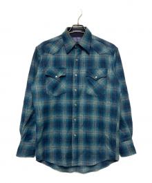 PENDLETON（ペンドルトン）の古着「90s オンブレチェックウエスタンシャツ」｜ブルー