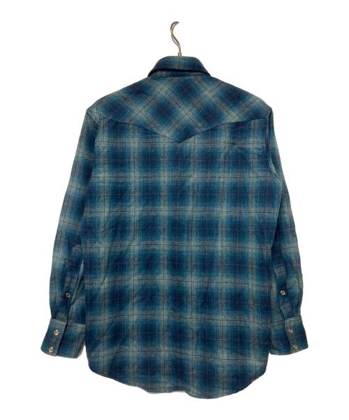 PENDLETON（ペンドルトン）PENDLETON (ペンドルトン) 90s オンブレチェックウエスタンシャツ ブルー サイズ:Sの古着・服飾アイテム