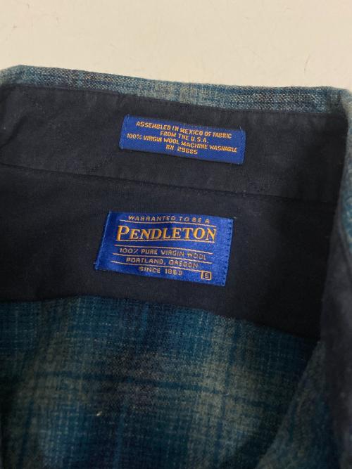 PENDLETON（ペンドルトン）PENDLETON (ペンドルトン) 90s オンブレチェックウエスタンシャツ ブルー サイズ:Sの古着・服飾アイテム