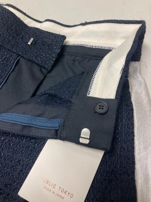 PUBLIC TOKYO（パブリックトウキョウ）PUBLIC TOKYO (パブリックトウキョウ) ツイードワイドパンツ ネイビー サイズ:2 未使用品の古着・服飾アイテム