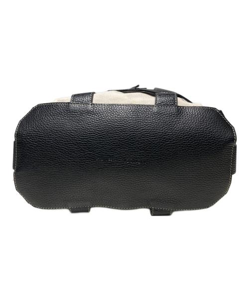 IACUCCI（イアクッチ）IACUCCI (イアクッチ) キャンバス×レザー メッシュトートバッグ ホワイト×ブラックの古着・服飾アイテム