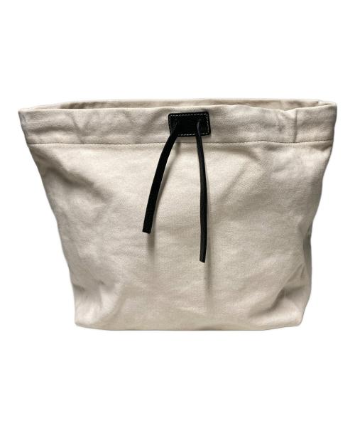 IACUCCI（イアクッチ）IACUCCI (イアクッチ) キャンバス×レザー メッシュトートバッグ ホワイト×ブラックの古着・服飾アイテム