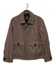 BLACK LABEL CRESTBRIDGE（ブラックレーベル クレストブリッジ）の古着「ハウンドトゥースジップジャケット」｜グレー