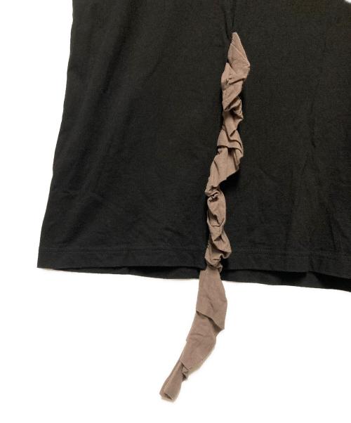 Yohji Yamamoto pour homme（ヨウジヤマモト プールオム）Yohji Yamamoto pour homme (ヨウジヤマモト プールオム) 24SS コーマ天竺フリルTシャツ ブラック サイズ:3の古着・服飾アイテム