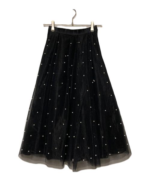 CELFORD（セルフォード）CELFORD (セルフォード) バリエーションチュールフレアスカート ブラック サイズ:36の古着・服飾アイテム