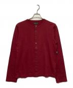 agnes b hommeアニエスベーオム）の古着「スナップボタンコットンカーディガン」｜ワインレッド