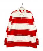 SUPREME×NIKEシュプリーム×ナイキ）の古着「25SS Stripe Rugby / ストライプラグビーシャツ」｜ホワイト×レッド